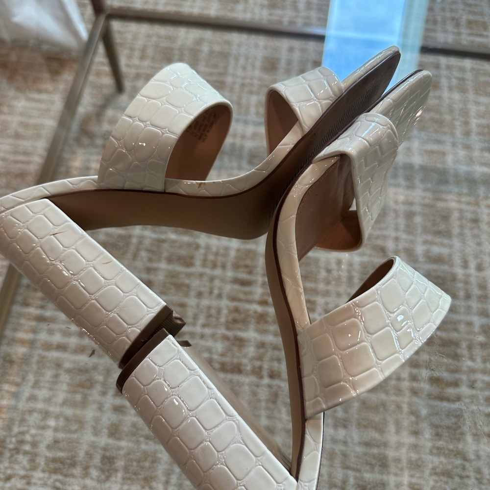 Steve Madden White Faux croc mule taya heels size 9.5 - Picture 5 of 7